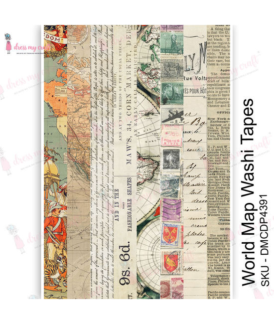 Washi Tape Clipart - Old Maps Graphic by northseastudio · Creative Fabrica