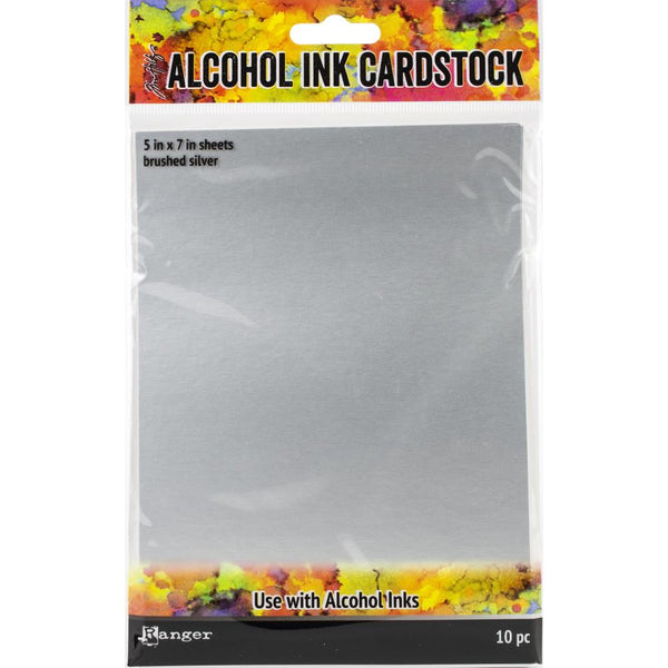 Brushed Silver Alcohol Ink Cardstock | Tim Holtz