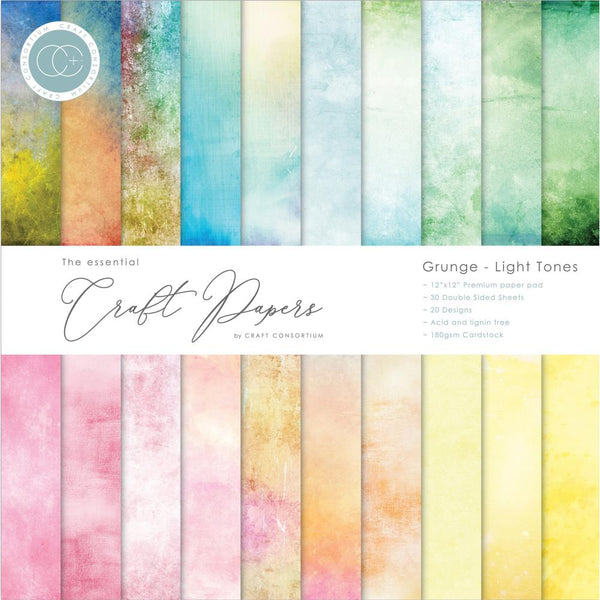 Grunge Light Tones 12x12 Premium Paper Pad