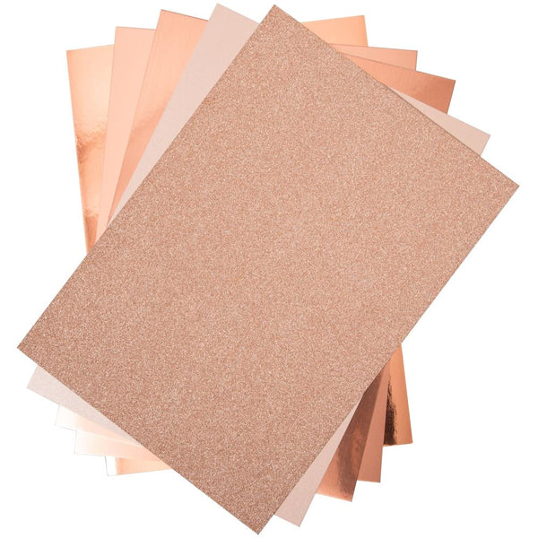 Rose Gold Surfacez Opulent Cardstock Pack