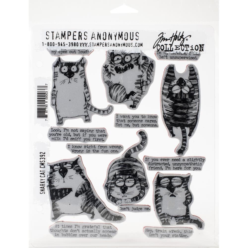 Snarky Cat Cling Stamp Set | Tim Holtz