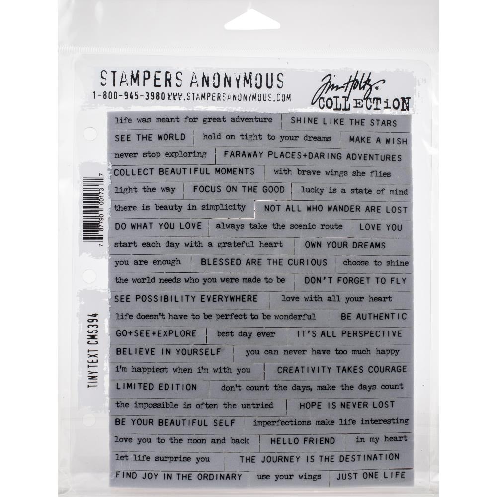 Tiny Text Cling Stamp Set | Tim Holtz