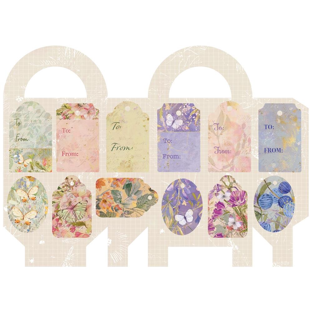 Vintage Summer Gift Bags + Tags 12x8 Die Cut Paper Pad