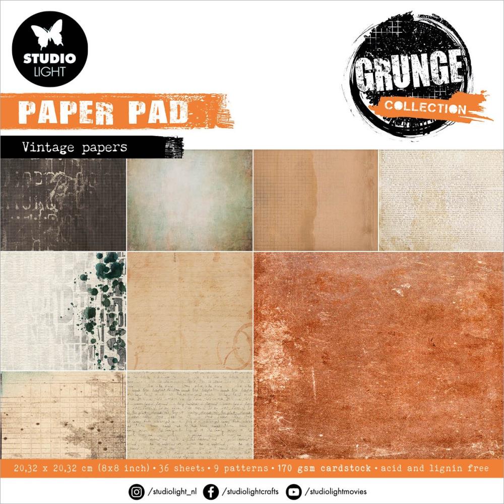 Old Papers 8x8 Paper Pad No. 109 | Grunge Collection