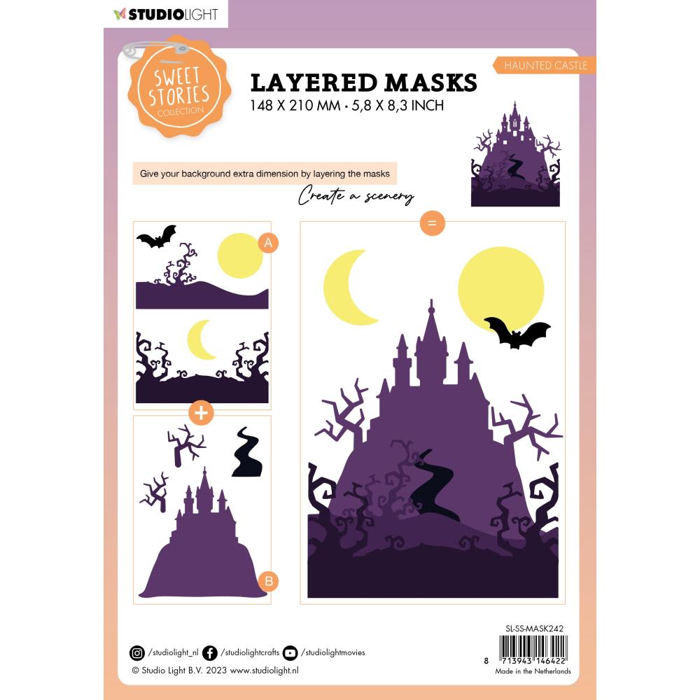 Haunted Castle A5 Layered Masks No. 242 | Halloween