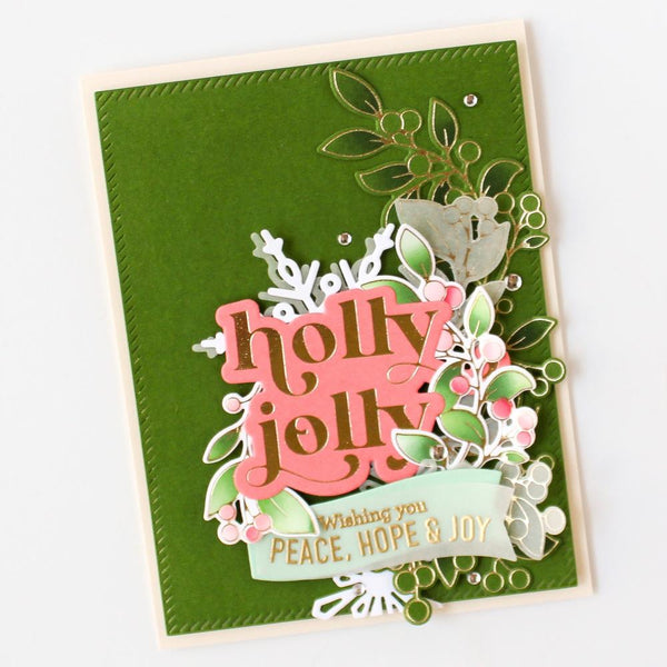 Holly Jolly Hot Foil Plate + Die Set {Christmas}