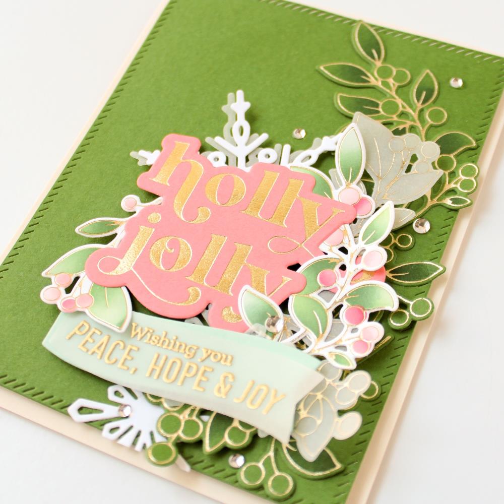 Holly Jolly Hot Foil Plate + Die Set {Christmas}