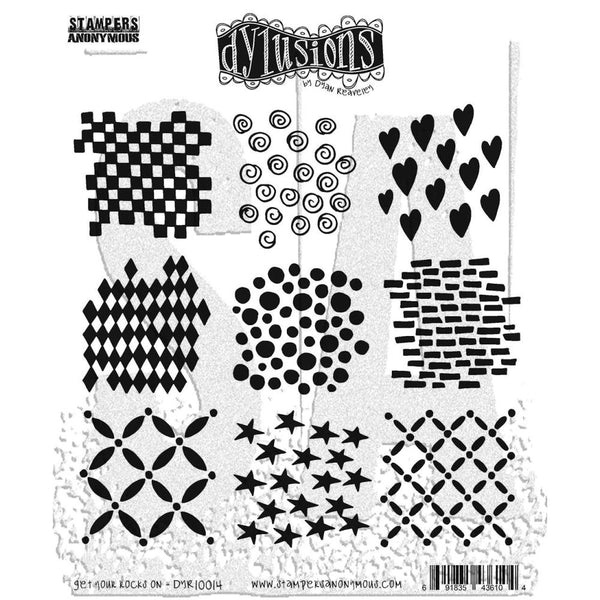 Get Your Rocks On 8.5x7 Cling Stamp Set