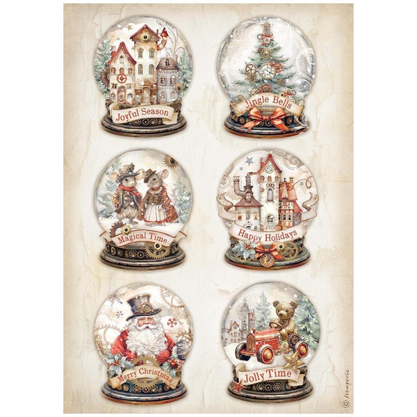 Snowglobes A4 Rice Paper| Gear Up For Christmas