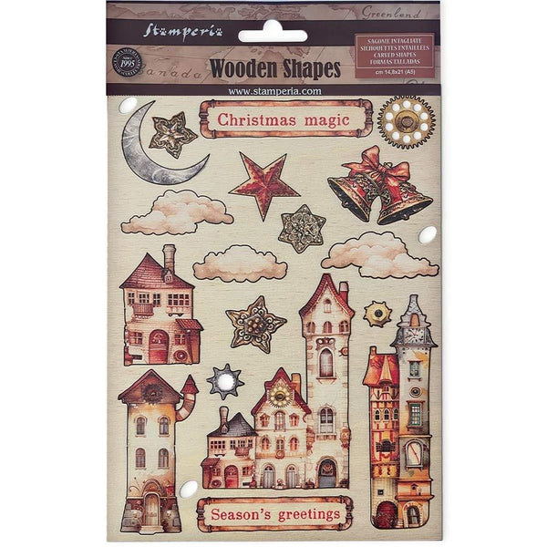 Cozy Houses A5 Colored Wooden Shapes | Gear Up For Christmas