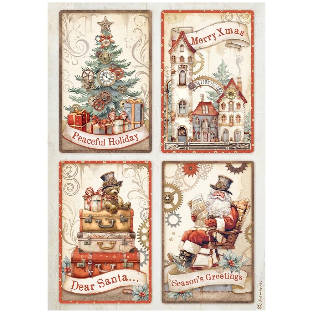 Four-Up Cards A4 Rice Paper| Gear Up For Christmas