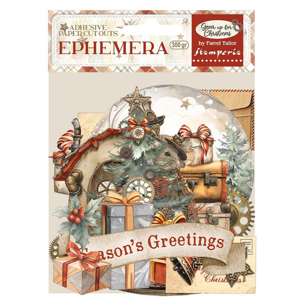 Gear Up For Christmas Adhesive Cardstock Ephemera