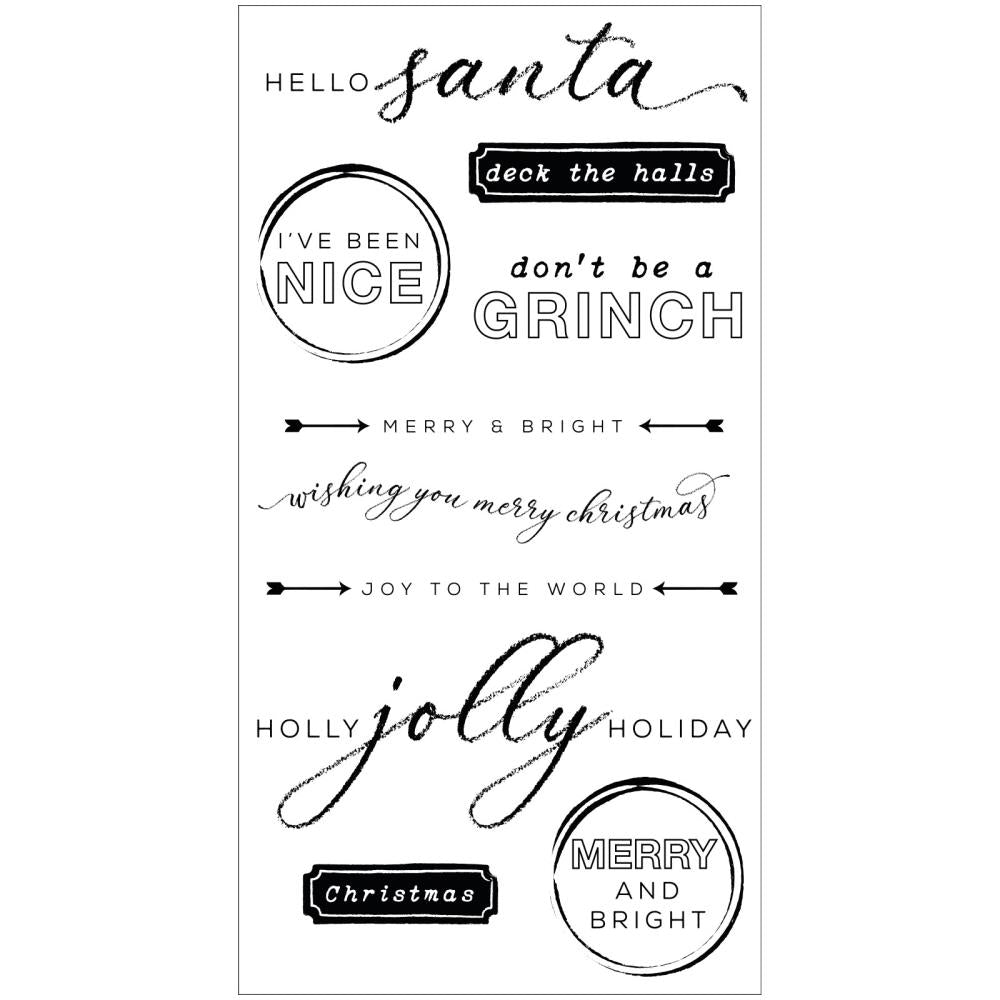 Jolly Sentiments Clear Stamps + Framelits Die Set