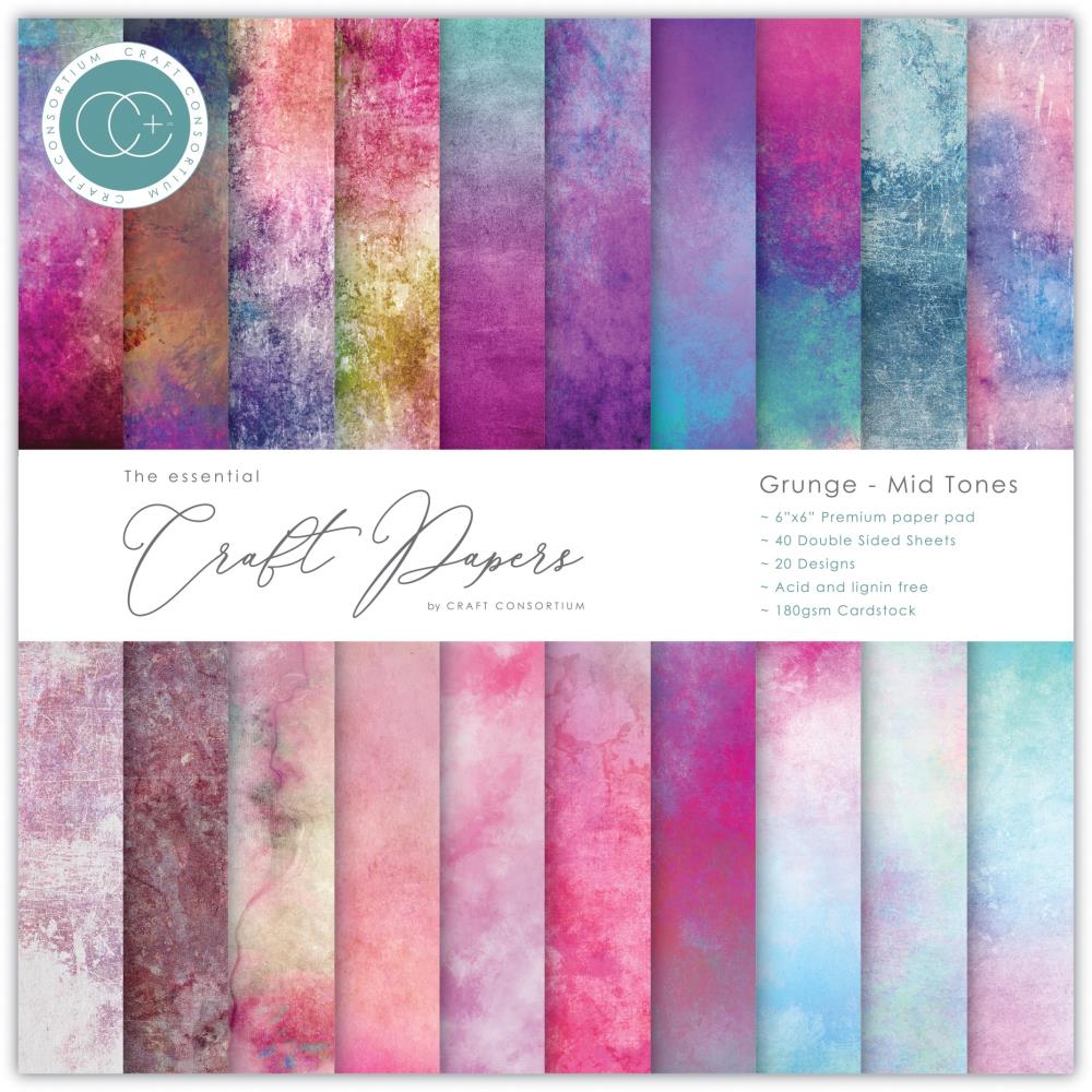 Grunge Mid Tones 6x6 Premium Paper Pad