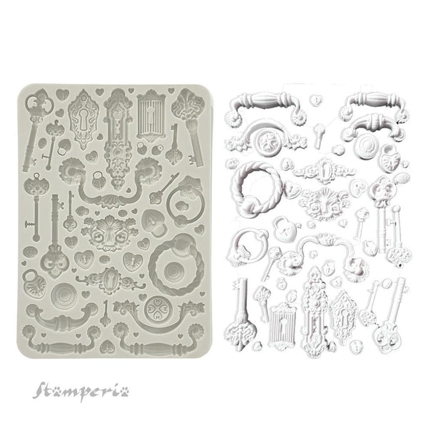 Keys, Handles, and Locks A5 Silicone Mould | Golden Harmony