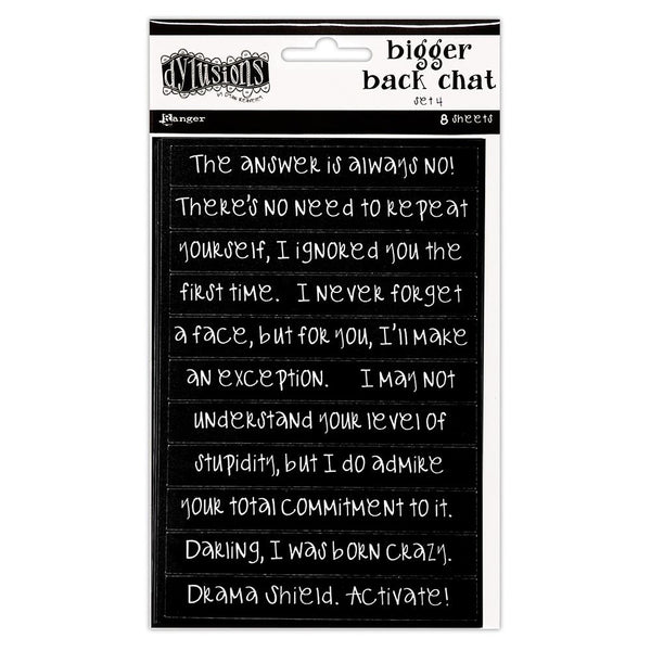 Bigger Back Chat Stickers | Black | Set No. 4 | Dyan Reaveley