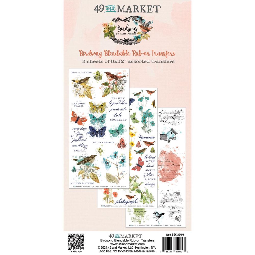 Birdsong Blendable Rub-on Transfers