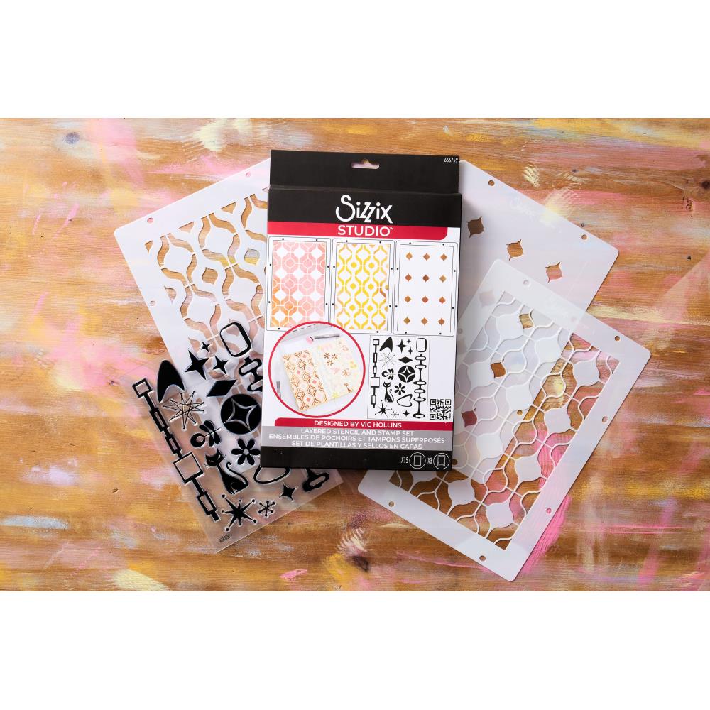 Retro Stamp + Stencil Set | Vic Hollins