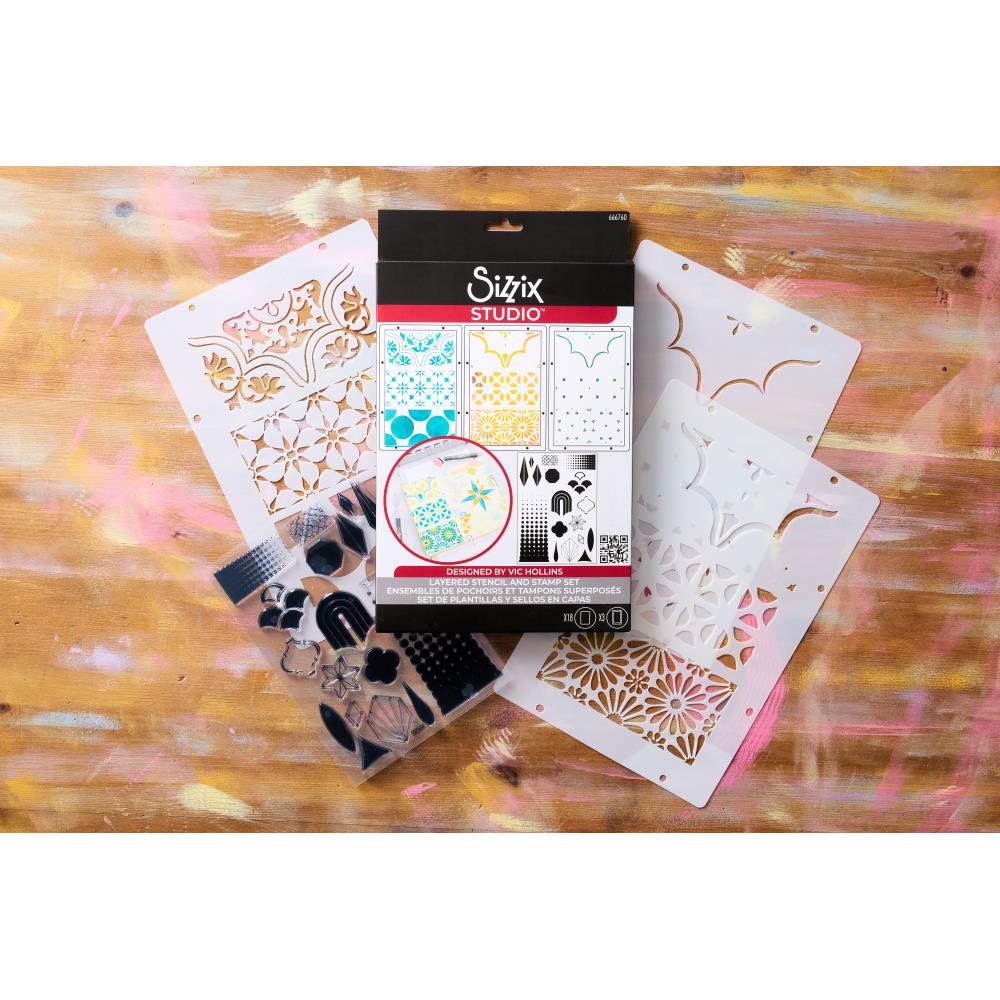 Geometric Stamp + Stencil Set | Vic Hollins