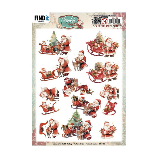 Nostalgic Sleigh 3D Push Out Sheet | Nostalgic Noel