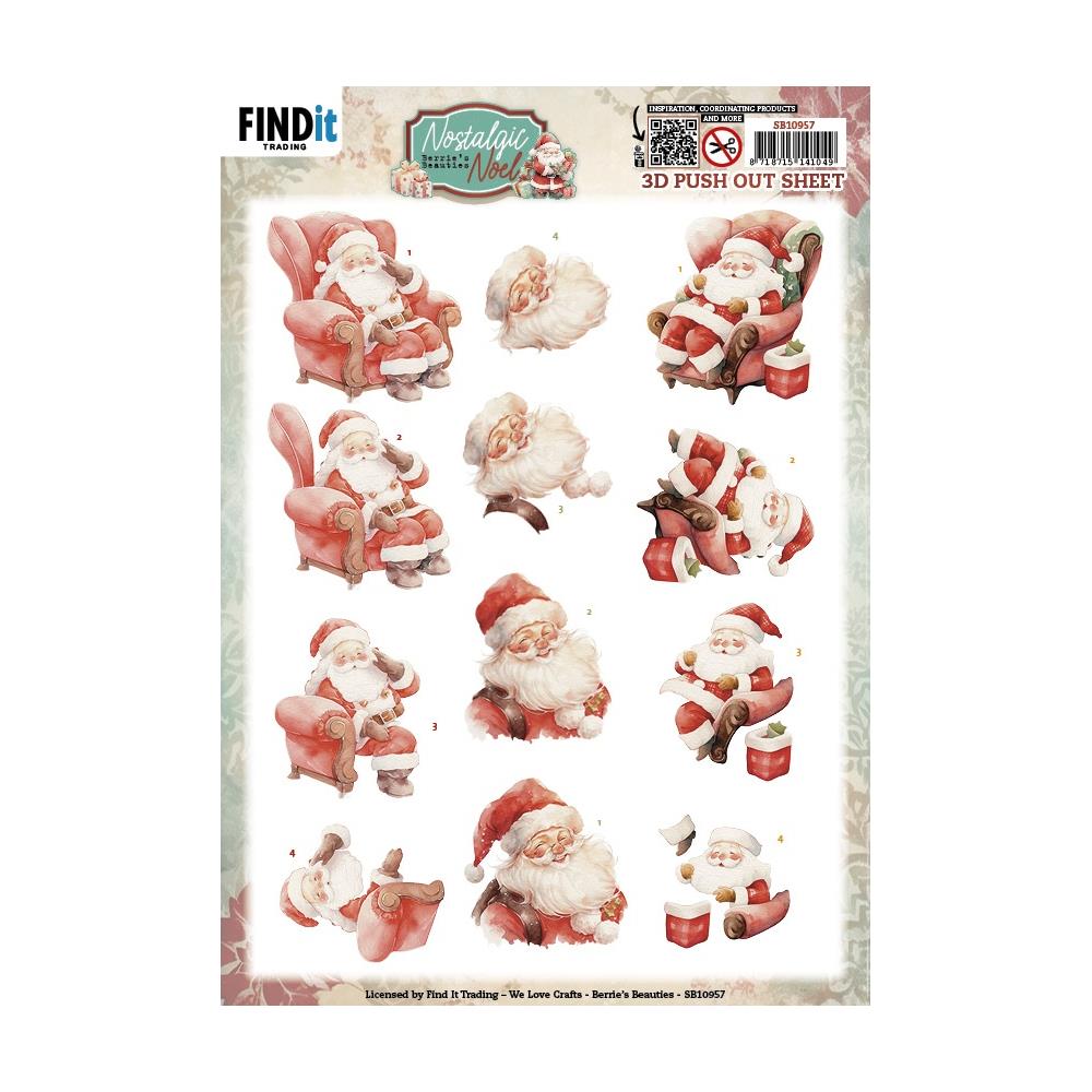 Nostalgic Santa 3D Push Out Sheet | Nostalgic Noel