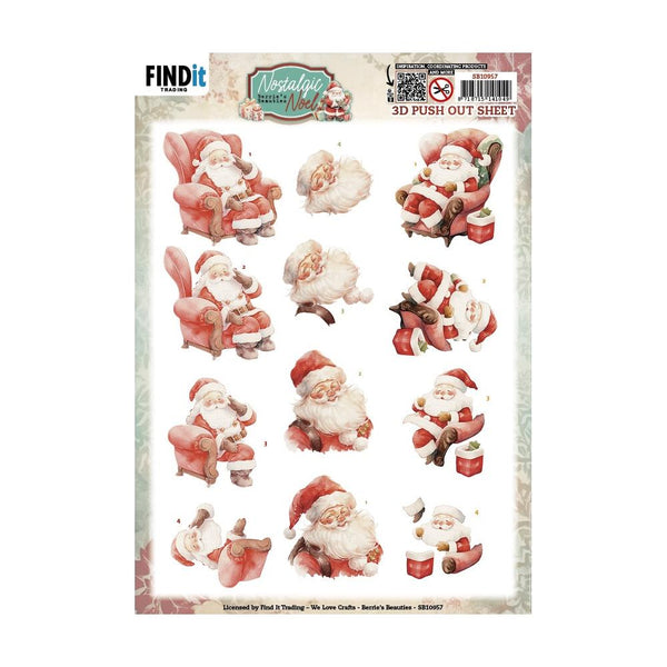 Nostalgic Santa 3D Push Out Sheet | Nostalgic Noel