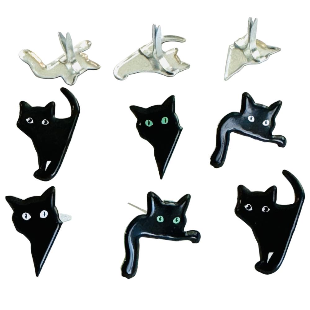 Black Cat Shaped Brads