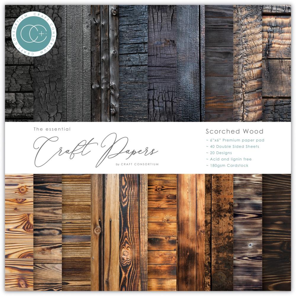 Scorched Wood 6x6 Double-Sided Paper Pad