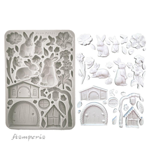 Rabbit & Flowers A5 Silicone Mould