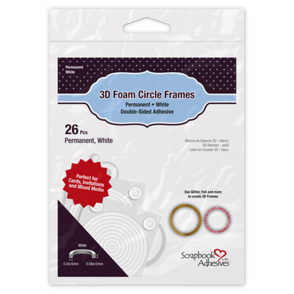 White 3D Foam Circle Frames