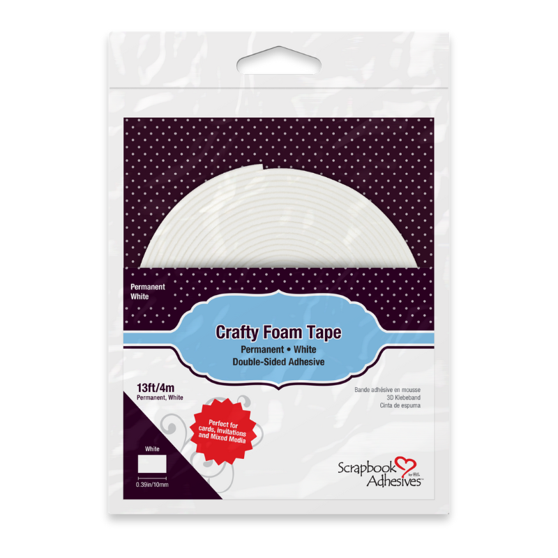 White Crafty Foam Tape | 0.375x13'