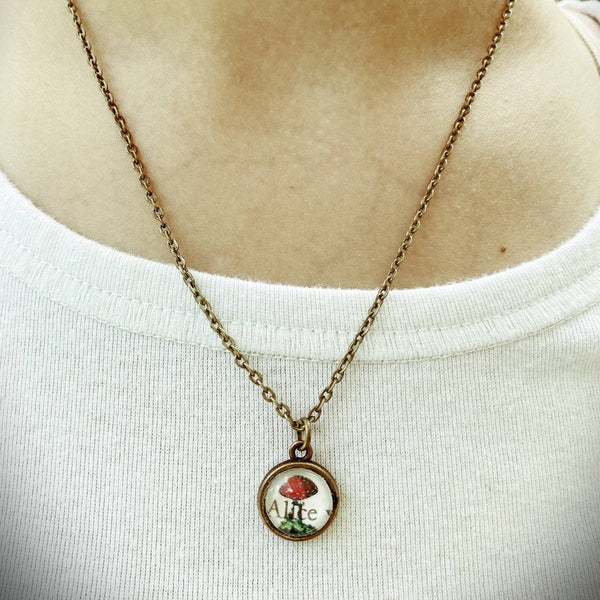 Alice in Wonderland Mushroom Storybook Necklaces