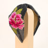 Embroidered Painted Peony Headband