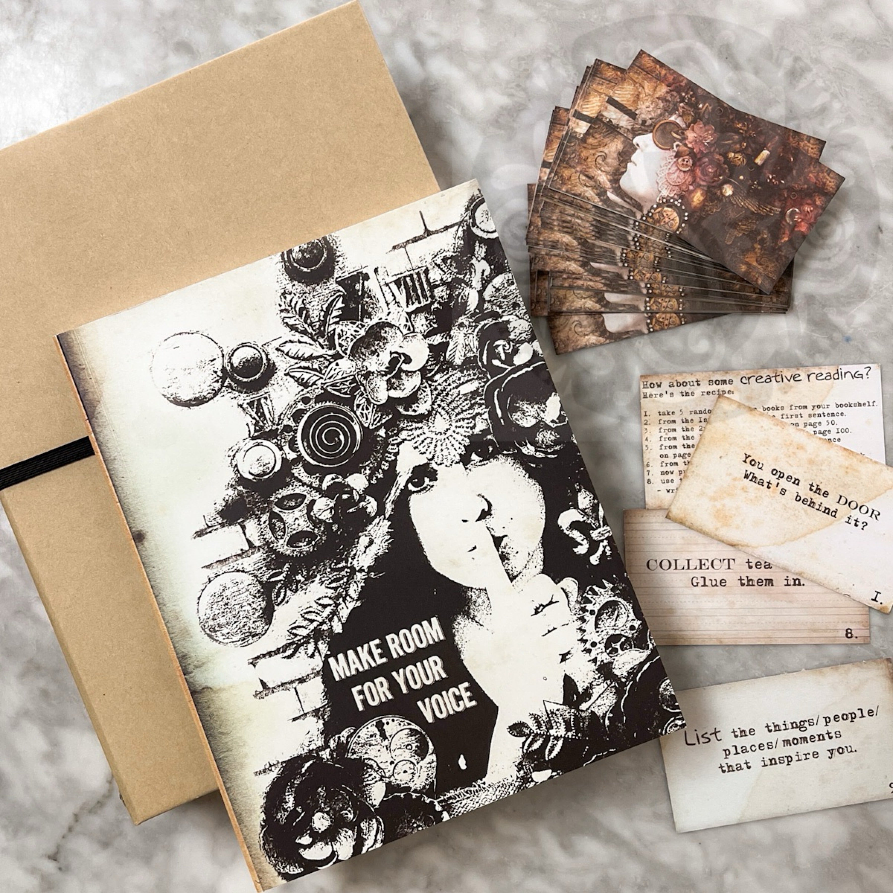 Chipboard Journal Cover + Diary Insert + Inspiration Card Set | Art Daily