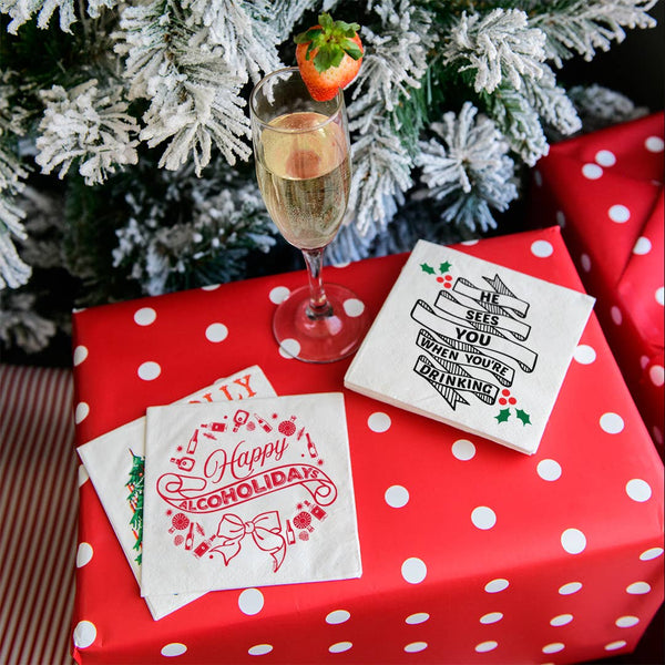 Happy Alcoholidays Cocktail Napkins