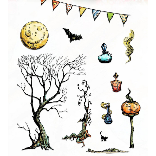 Blood Moon Oak A6 Clear Stamp Set No. 1056 | Halloween