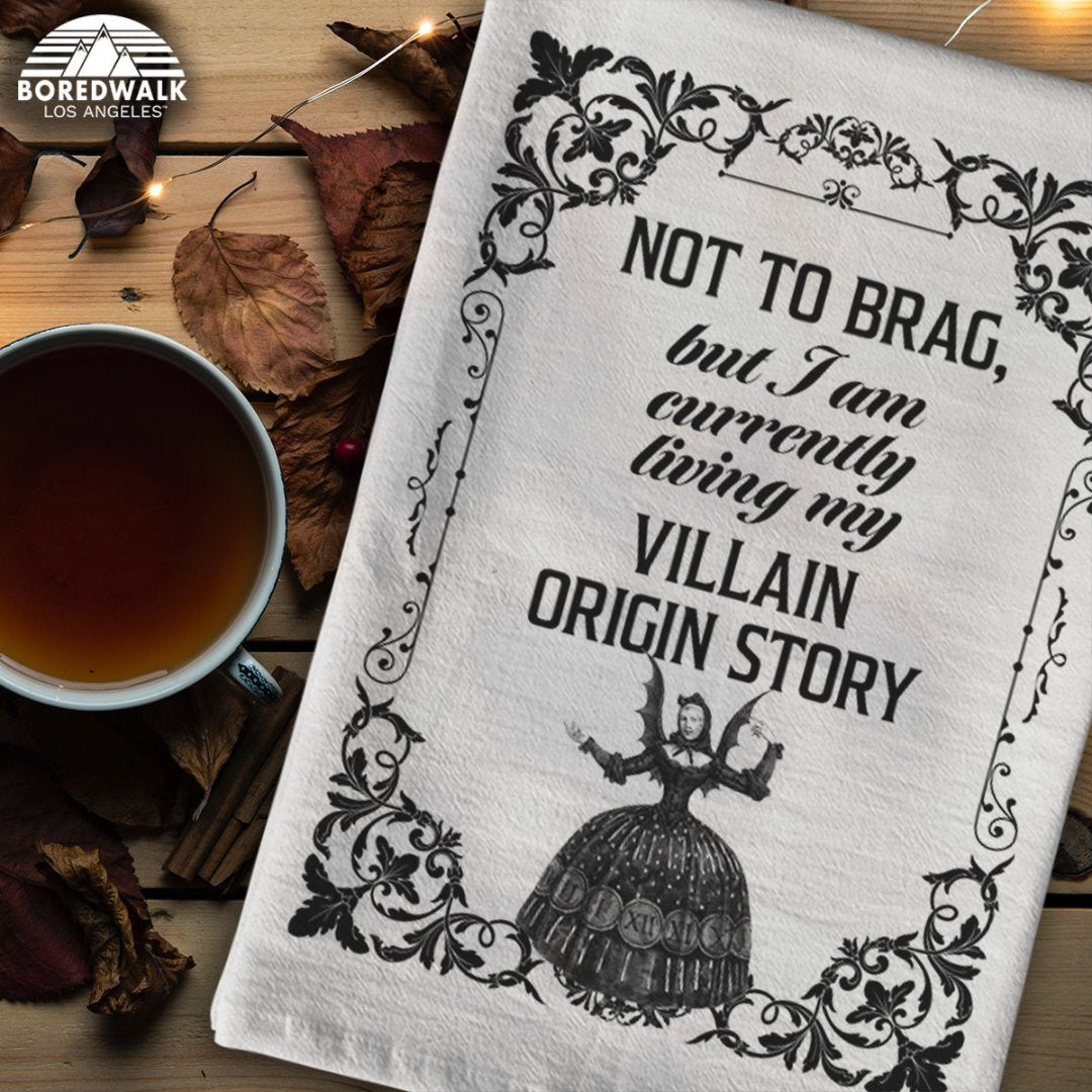 Villain Origin Story Dish Towel