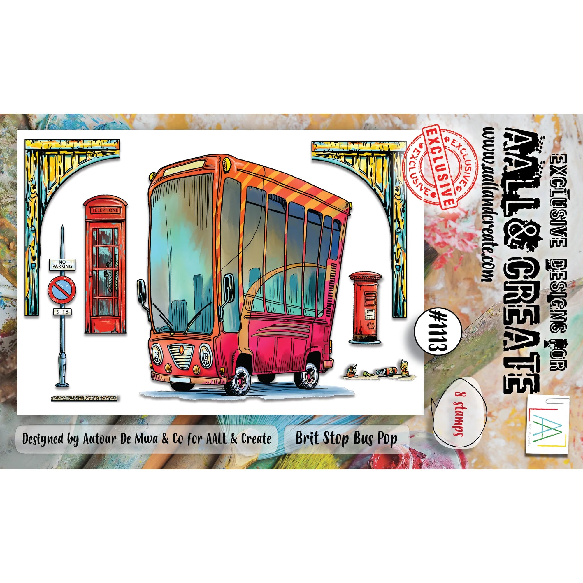 Brit Stop Bus Pop A7 Clear Stamp Set No. 1113