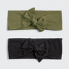 Moss + Black Cotton Adjustable Headband Set