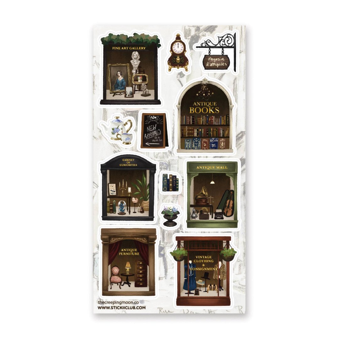 Antique Store Fronts Sticker Sheet