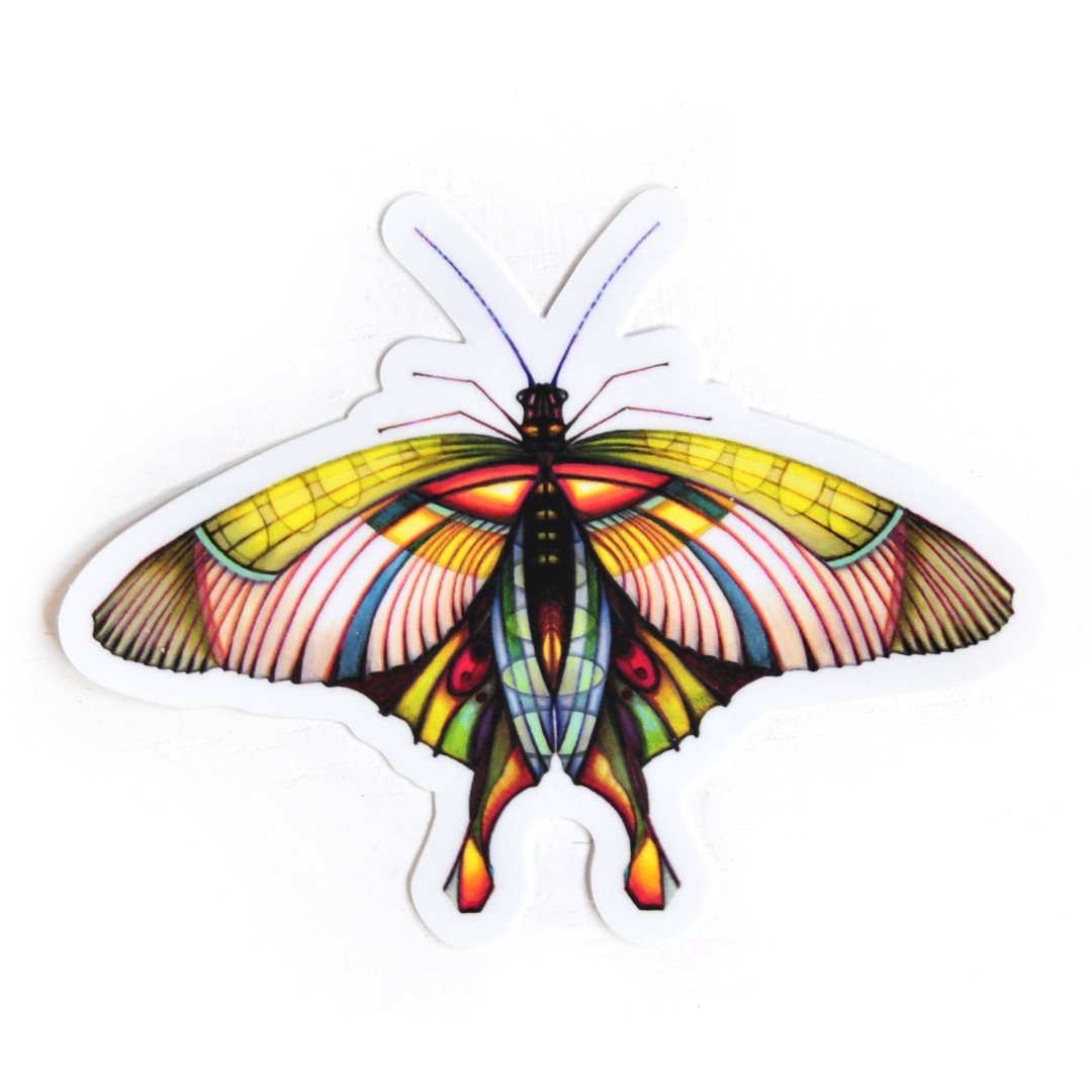 Abstract Moth Illustration Sticker