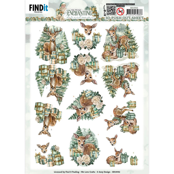 Enchanting Deer 3D Push Out Sheet | Enchanting Christmas