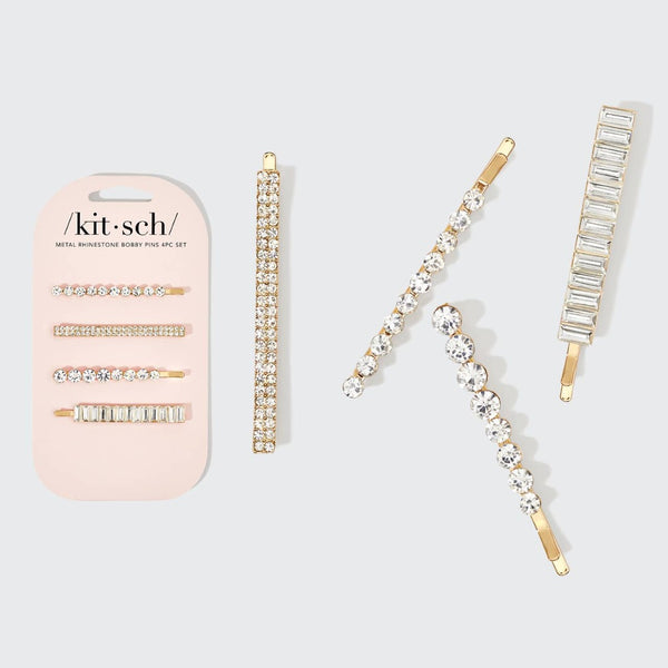 Gold + Rhinestone Bobby Pin Set