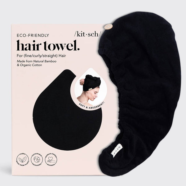 Black Eco-Friendly Quick-Dry Hair Towel