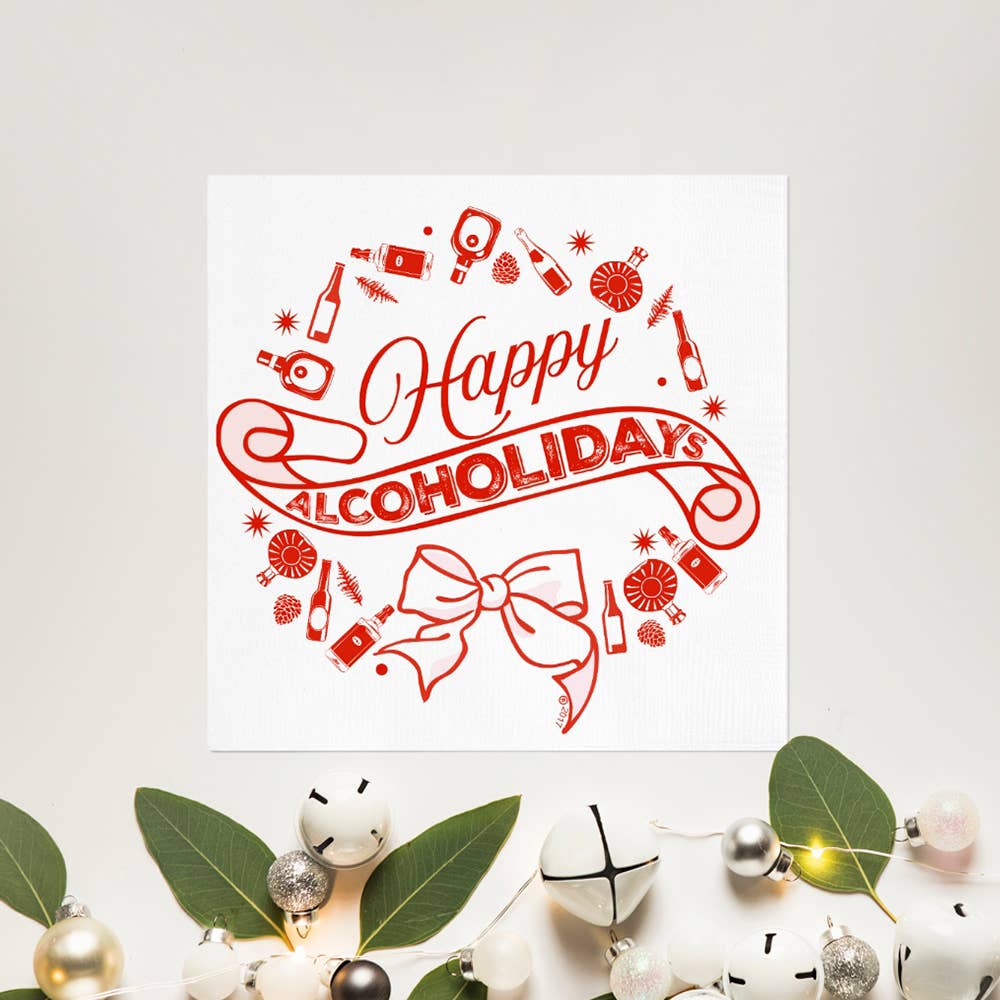 Happy Alcoholidays Cocktail Napkins