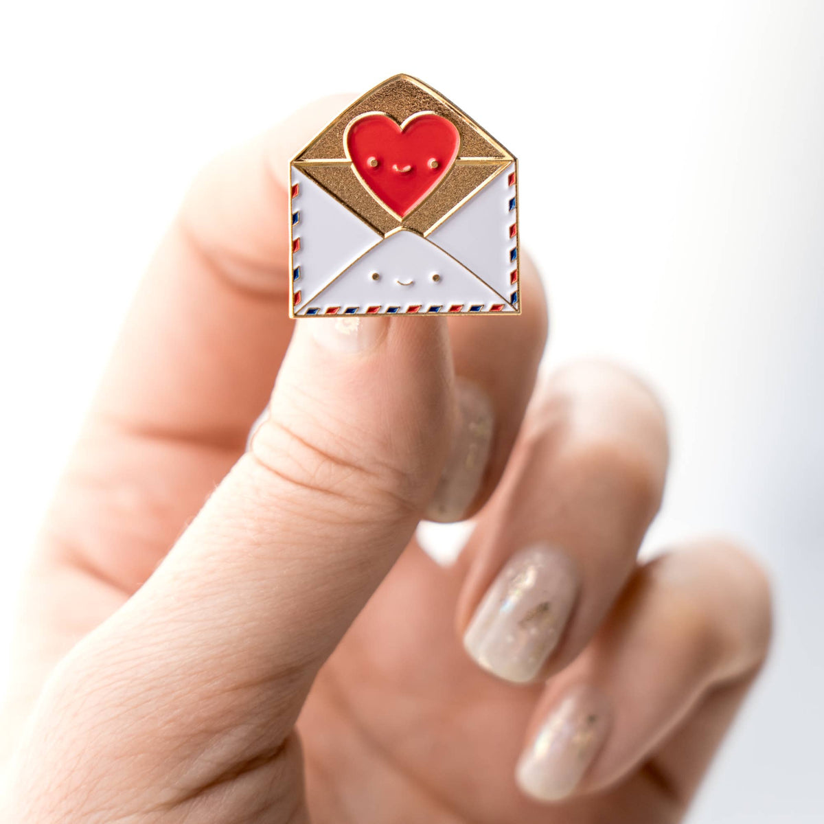 Send Love Snail Mail Envelope with Heart Enamel Pin