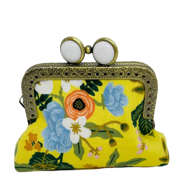 Birch Canary & White Mini Clutch Coin Purse