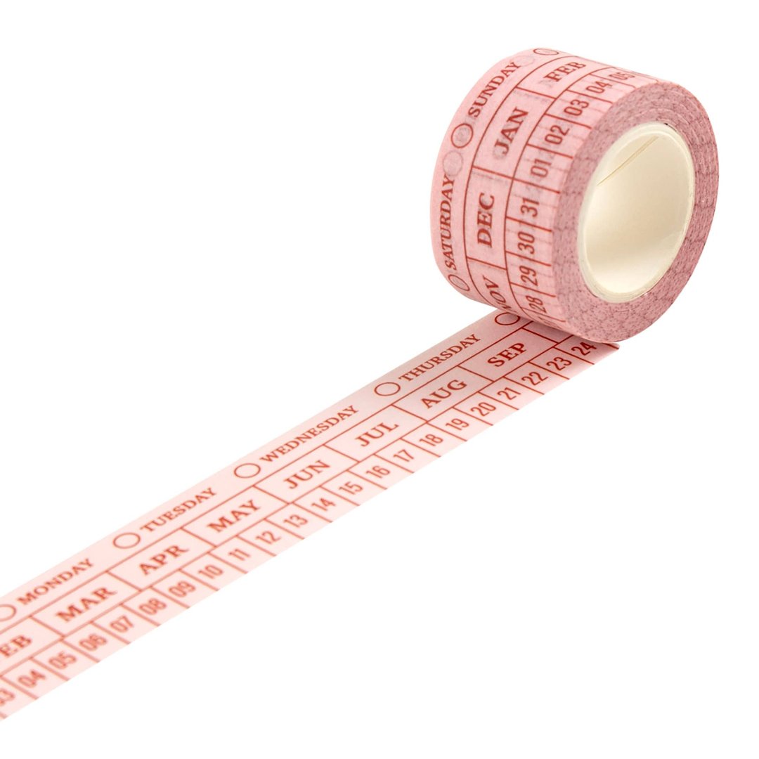 Days & Months Pink Washi Tape