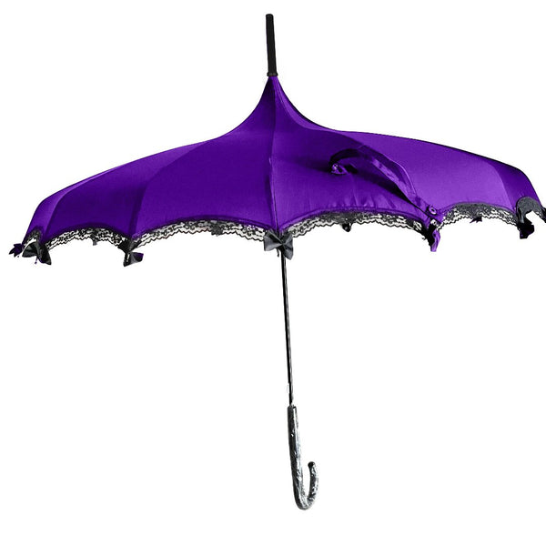 Purple Boutique Pagoda Umbrella with Lace and Bows