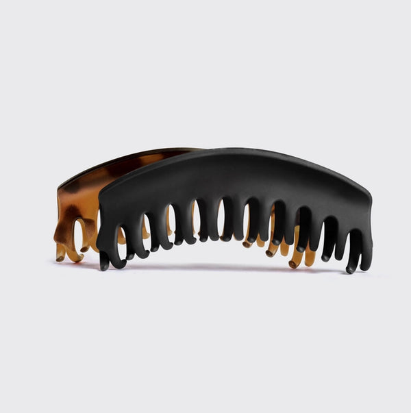 Black + Tort Large Dome Claw Clip Set